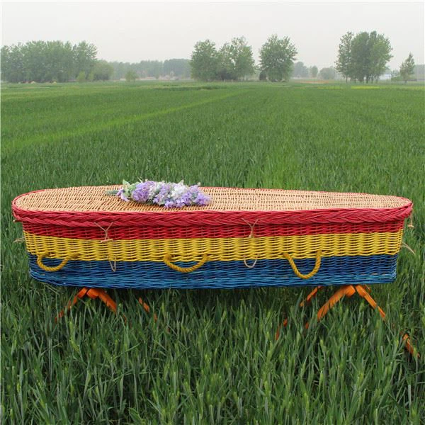 Hot Sale Funeral Wicker Buried Bed Wholesale Handmade Europe Style Willow Coffin Funeral Basket Casket